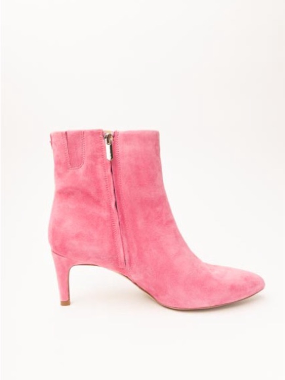 Sam Edelman Pink Suede Pointed Toe Ankle Booties - Picture 4 of 11